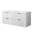 AICA SANITAIRE - Meuble de salle de bain suspendu 120 cm, 4 tiroirs, avec vasque,MDF blanc - vignette