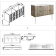 AICA SANITAIRE - Meuble de salle de bain à poser au sol brilliant 120 cm, 4 tiroirs, MDF chêne, avec vasque + pieds - vignette