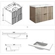 AICA SANITAIRE - Meuble de salle de bain suspendu 80 cm, 2 tiroirs, avec vasque,MDF chêne brillant - vignette