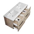 AICA SANITAIRE - Meuble de salle de bain suspendu 120 cm, 4 tiroirs, avec vasque,MDF chêne brillant - vignette