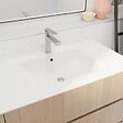 AURLANE - Pack Meuble Salle de Bains 80 cm Chêne Clair, 3 tiroirs avec Vasque Céramique - XENOS - vignette