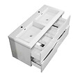 AICA SANITAIRE - Meuble de salle de bain suspendu 120 cm, 4 tiroirs, avec vasque blanche,MDF blanc - vignette