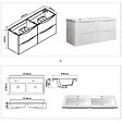 AICA SANITAIRE - Meuble de salle de bain suspendu 120 cm, 4 tiroirs, avec vasque blanche,MDF blanc - vignette