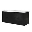 AICA SANITAIRE - Meuble de salle de bain suspendu 120 cm, 4 tiroirs, avec vasque,MDF noir - vignette