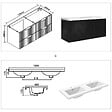 AICA SANITAIRE - Meuble de salle de bain suspendu 120 cm, 4 tiroirs, avec vasque,MDF noir - vignette