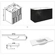 AICA SANITAIRE - Meuble de salle de bain suspendu 100 cm, 2 tiroirs, avec vasque,MDF noir brillant - vignette