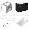 AICA SANITAIRE - Meuble de salle de bain suspendu 80 cm, 2 tiroirs, avec vasque blanche,MDF noir brillant - vignette