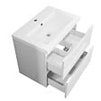 AICA SANITAIRE - Meuble de salle de bain suspendu 60 cm, 2 tiroirs, avec vasque,MDF blanc - vignette