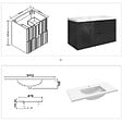 AICA SANITAIRE - Meuble de salle de bain suspendu 100 cm, 2 tiroirs, avec vasque,MDF anthracite brillant - vignette