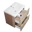 AICA SANITAIRE - Meuble de salle de bain suspendu 60 cm, 2 tiroirs, avec vasque,MDF chêne - vignette