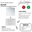 JACOB DELAFON - Pack meuble vasque 60 cm Ola up blanc + miroir + spot - vignette