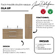 JACOB DELAFON - Meuble double vasque 120 cm Ola up + colonne de salle de bain chêne - vignette
