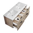 AICA SANITAIRE - Meuble de salle de bain suspendu 120 cm, 4 tiroirs, avec vasque,MDF chêne - vignette