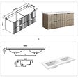 AICA SANITAIRE - Meuble de salle de bain suspendu 120 cm, 4 tiroirs, avec vasque,MDF chêne - vignette