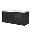 AICA SANITAIRE - Meuble de salle de bain suspendu 120 cm, 4 tiroirs, avec vasque,MDF anthracite - vignette