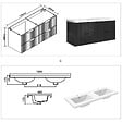AICA SANITAIRE - Meuble de salle de bain suspendu 120 cm, 4 tiroirs, avec vasque,MDF anthracite - vignette
