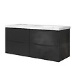 AICA SANITAIRE - Meuble de salle de bain suspendu 120 cm, 4 tiroirs, avec vasque,MDF anthracite brillant - vignette