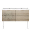 AICA SANITAIRE - Meuble de salle de bain 120 cm, 4 tiroirs, MDF brilliant chêne, avec vasque + pieds - vignette