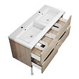 AICA SANITAIRE - Meuble de salle de bain 120 cm, 4 tiroirs, MDF brilliant chêne, avec vasque + pieds - vignette