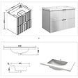 AICA SANITAIRE - Meuble de salle de bain suspendu 80 cm, 2 tiroirs, avec vasque,MDF blanc brillant - vignette