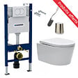GEBERIT - Pack WC Bati-support Geberit Duofix + WC sans bride SAT + Abattant softclose + Plaque blanche + Brosse de toilette OFFERTE - vignette