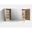 STANO - Armoire de toilette bloc-miroir SIENA largeur 144 cm chêne clair texturé - vignette