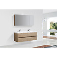STANO - Armoire de toilette bloc-miroir SIENA largeur 144 cm chêne clair texturé - vignette