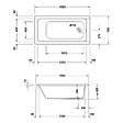 DURAVIT - Baignoire acrylique avec pieds D-Code - Dimensions : 150 x 75 cm - Couleur : BLANC - vignette