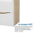 AICA SANITAIRE - AICA Meubles colonne de salle de bains 30 x 30 x 140 cm, blanc + finition chêne, suspendu - vignette