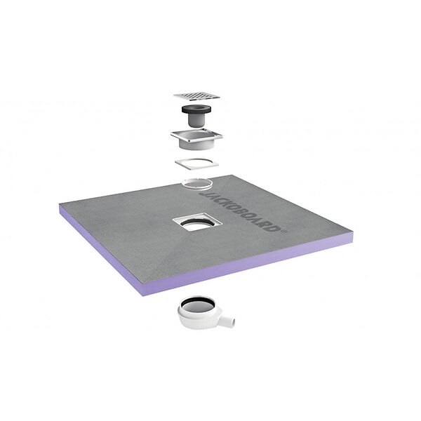 JACKON - Jackon Receveur de douche à carreler Aqua Centré 1200x1200x40mm siphon horizontal offert (4512090 + 4512007) - large