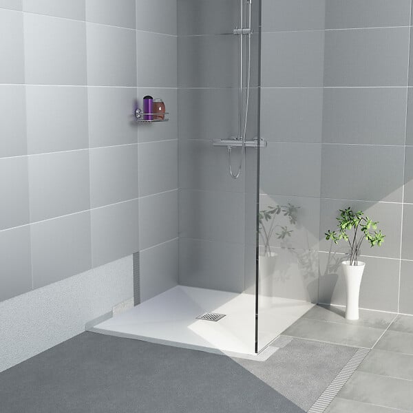 JACKON - Jackon Receveur de douche à carreler Aqua Centré 1200x1200x40mm siphon horizontal offert (4512090 + 4512007) - large