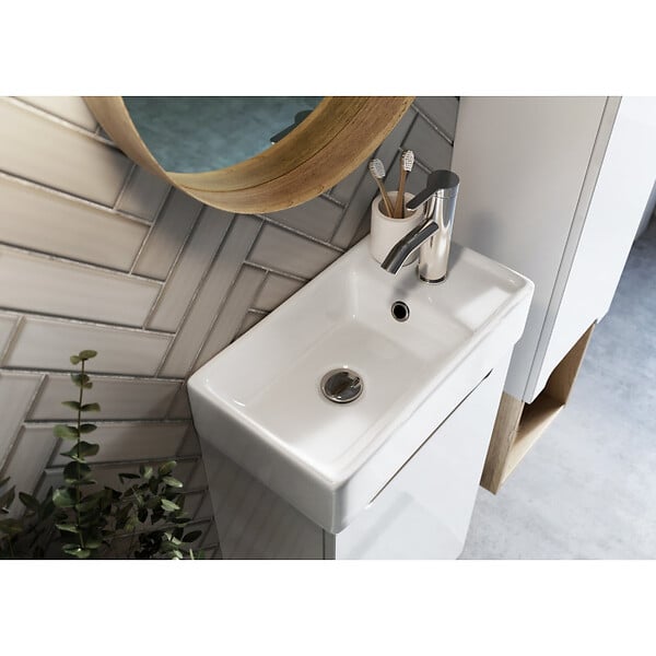 NATUREL - Lavabo Naturel Stilla 40x22 cm blanc brillant (STILLA401406) - large