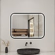 AICA SANITAIRE - Miroir LED pour Salle de Bain 80x60 cm - Anti-Buée, Lumière tricolore et Dimmable - vignette