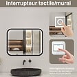 AICA SANITAIRE - Miroir LED pour Salle de Bain 80x60 cm - Anti-Buée, Lumière tricolore et Dimmable - vignette