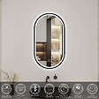 AICA SANITAIRE - Miroir Lumineux Ovale 60x100 cm - Miroir Salle de Bain Intelligent avec Anti-Buée, Horloge et Dimmable - vignette