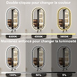 AICA SANITAIRE - Miroir Lumineux Ovale 60x100 cm - Miroir Salle de Bain Intelligent avec Anti-Buée, Horloge et Dimmable - vignette