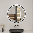 AICA SANITAIRE - Miroir Salle de Bain rond LED 70x70 cm - Anti-Buée, Bluetooth, Horloge, Installation Murale Facile - vignette