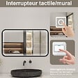 AICA SANITAIRE - Miroir LED pour Salle de Bain 120x70 cm - Anti-Buée, Lumière tricolore et Dimmable - vignette