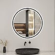 AICA SANITAIRE - Miroir Salle de Bain rond LED 100x100 cm - Anti-Buée, Bluetooth, Horloge, Installation Murale Facile - vignette