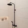 AURLANE - Colonne de douche Mécanique finition Noire Mate - 133x28x52 cm - MOLLY BLACK - vignette