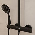 AURLANE - Colonne de douche Mécanique finition Noire Mate - 133x28x52 cm - MOLLY BLACK - vignette