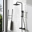 AICA SANITAIRE - Colonne de douche thermostatique noir-Chrome-Laiton&Inox - vignette