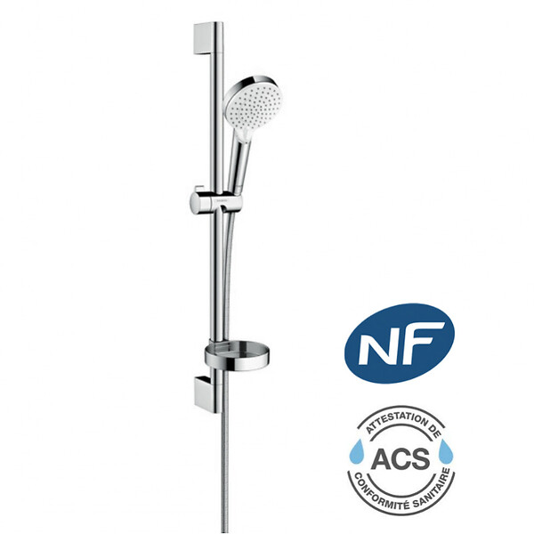 HANSGROHE - Hansgrohe Ecostat 1001 CL Pack Mitigeur Thermostatique bain/douche + Set de douche Crometta Vario avec porte-savon (13201000-Crometta2) - large