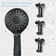 AICA SANITAIRE - Colonne de douche thermostatique noir-Chrome-Laiton&Inox - vignette