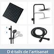 AICA SANITAIRE - Colonne de douche thermostatique noir-Chrome-Laiton&Inox - vignette