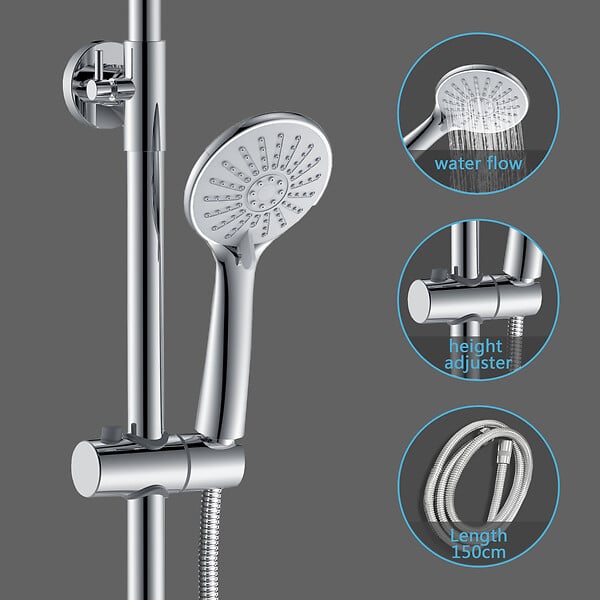 AICA SANITAIRE - Colonne de douche thermostatique-Chrome-Laiton&Inox - large