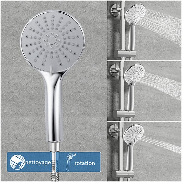 AICA SANITAIRE - Colonne de douche thermostatique-Chrome-Laiton&Inox - large