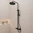 AURLANE - Colonne de douche Thermostatique finition Noire Mate - 133x28x52 cm - MOLLY BLACK - vignette