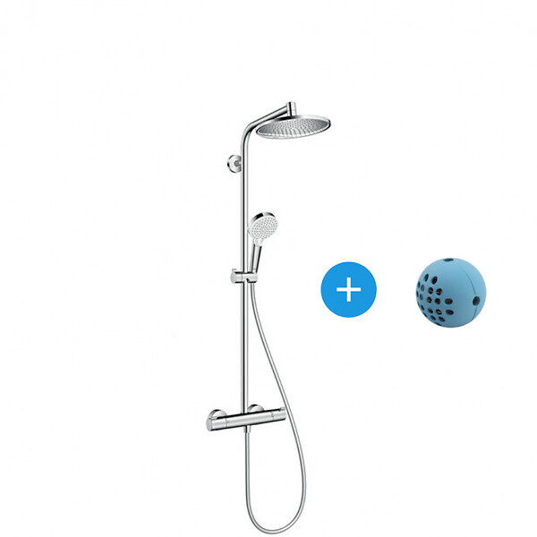HANSGROHE - Hansgrohe Pack Colonne de douche SHOWERPIPE CROMETTA S240 chromé + IPS WashBall (27267000*) - large