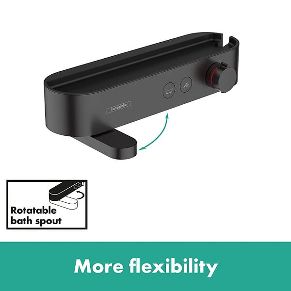 HANSGROHE - Hansgrohe ShowerTablet Select Set Mitigeur Thermostatique douche/bain + douche avec douchette à main 2 jets + Barre Unica 65 cm, Noir mat - large